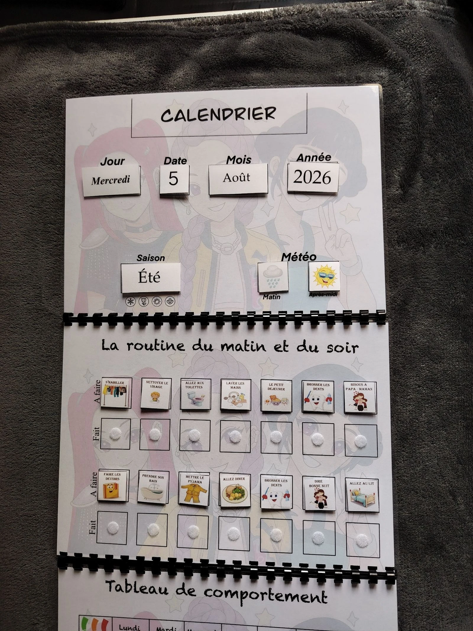 Trio K-pop le calendrier plus routine plus comportement 